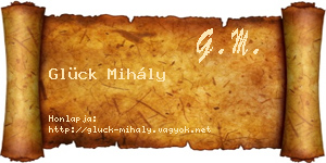 Glück Mihály névjegykártya